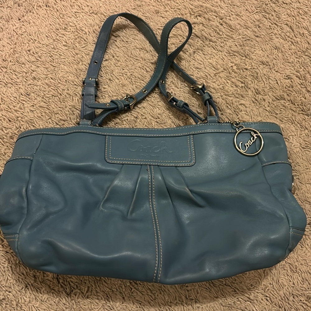 Coach Blue Leather Shoulder Bag